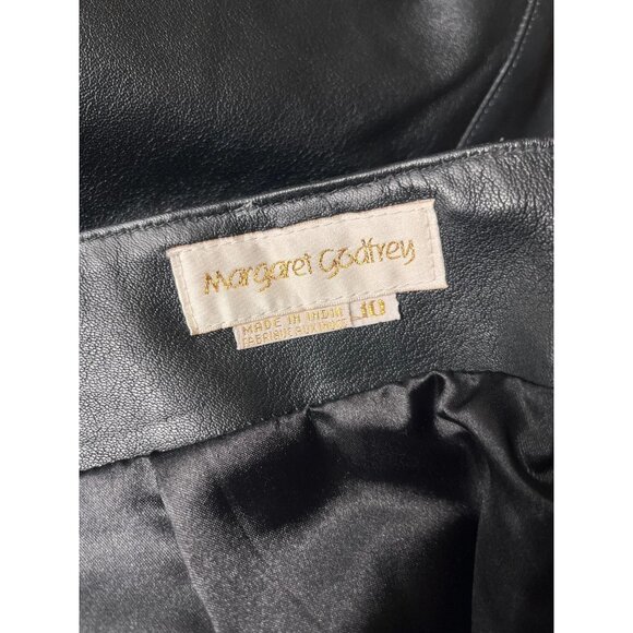 Vintage 80s Margaret Godfrey Leather Skirt | High-Waist Pencil Fit - Picture 7 of 7